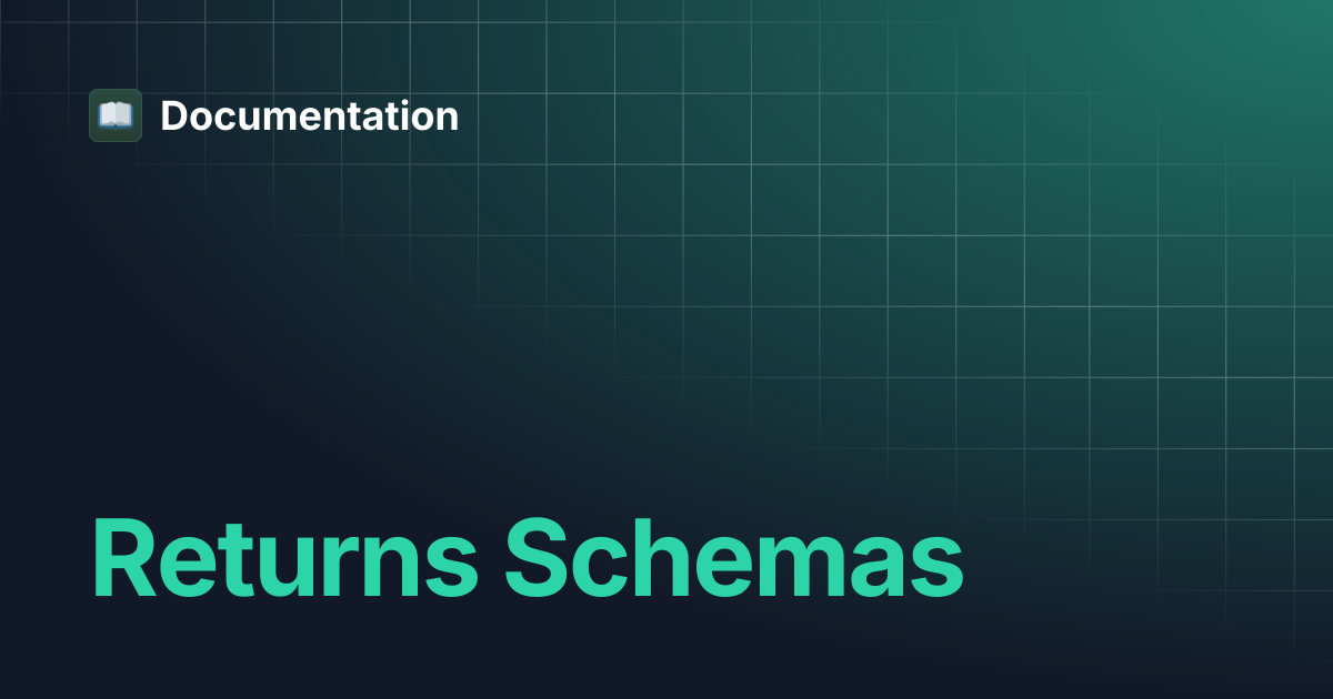 Returns Schemas | Documentation